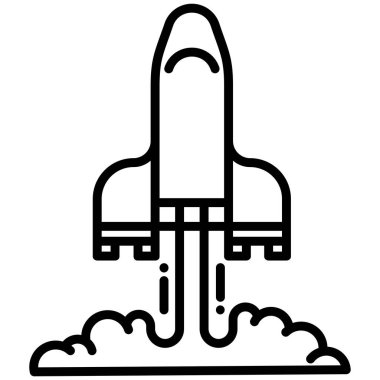 Roket web simgesi, vektör çizim 