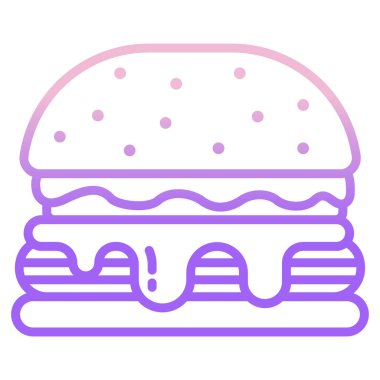 Hamburger simgesi, vektör illüstrasyonu