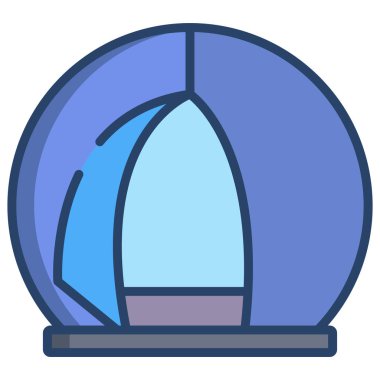 Beyaz arkaplanda basit bir çadır vektör simgesi