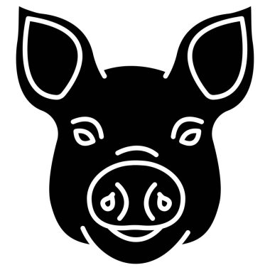 Beyaz arkaplanda domuz hayvanının vektör simgesi