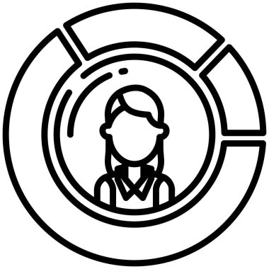 kadın web simgesi basit illüstrasyon