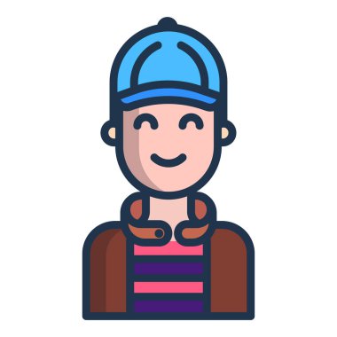 Şapka vektör çizimi tasarımı olan çocuk