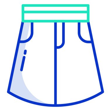 Beyaz arkaplanda basit vektör etek simgesi