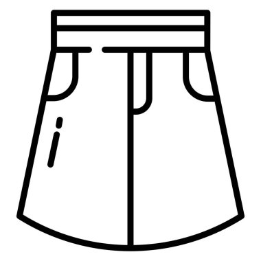 Beyaz arkaplanda basit vektör etek simgesi