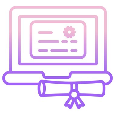 Sertifika. Web simgesi basit illüstrasyon