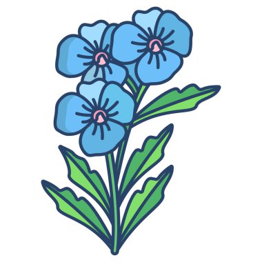 Güzel çiçekler ve yapraklar izole edilmiş ikon vektör illüstrasyon tasarımı