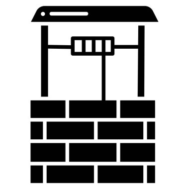 Su kuyusu Web simgesi basit illüstrasyon