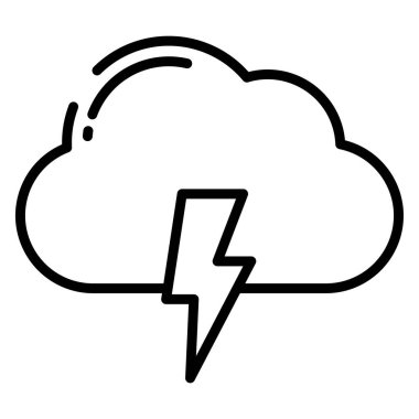 Basit vektör simgesi, fırtınanın gösterimi