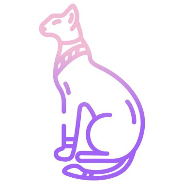 Kedi. Web simgesi basit illüstrasyon