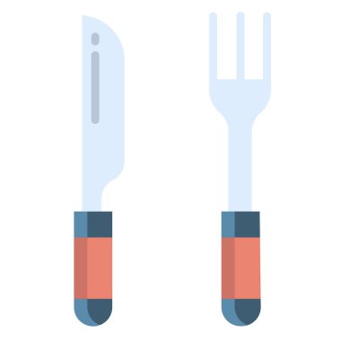 Basit vektör simgesi, gümüş takımların çizimi