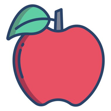 Elma. Web simgesi basit illüstrasyon