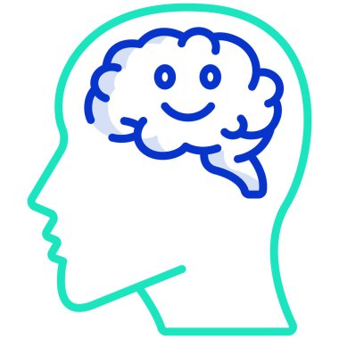 Beyin. Web simgesi basit illüstrasyon