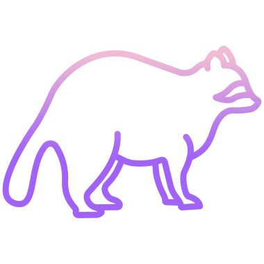 Basit vektör simgesi, Rakun illüstrasyonu 