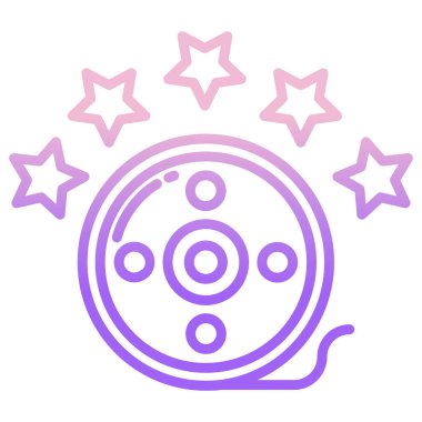 Sinema filmi rulosu. Web simgesi basit illüstrasyon