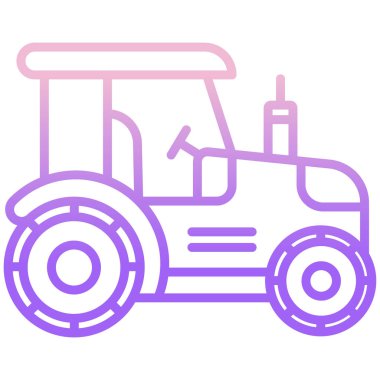 Traktör web simgesi, vektör çizim 
