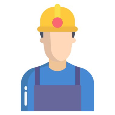 Miğfer vektör çizimine sahip inşaat işçisi