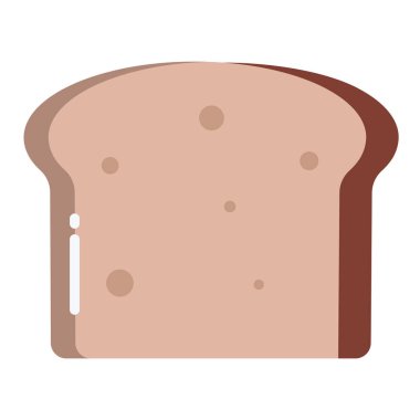 Ekmek ikonu. Fırın gıda sembolü. Düz stil. Beyaz arka planda izole edilmiş. vektör illüstrasyonu