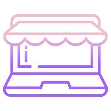 Alışveriş arabası ikonu. biçim düz sembol, mor renk, yuvarlak açılar, beyaz arkaplan