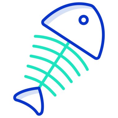 Balık Kemiği. Web simgesi basit illüstrasyon