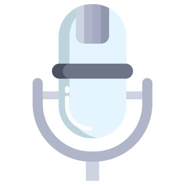 mikrofon web simgesi, vektör çizim 