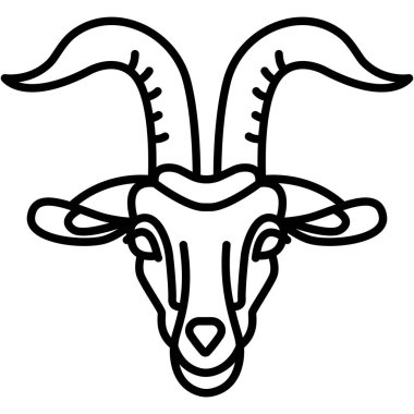 Basit vektör simgesi, keçi hayvanının çizimi