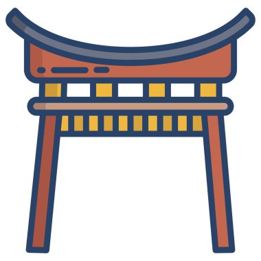 Torii kapısı web simgesi basit vektör illüstrasyonu