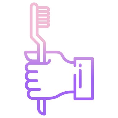 Diş fırçası basit simgesi, vektör illüstrasyonu