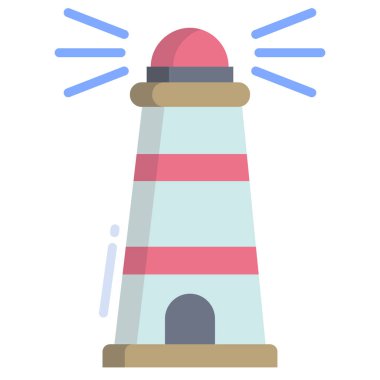 Deniz feneri. Web simgesi basit illüstrasyon