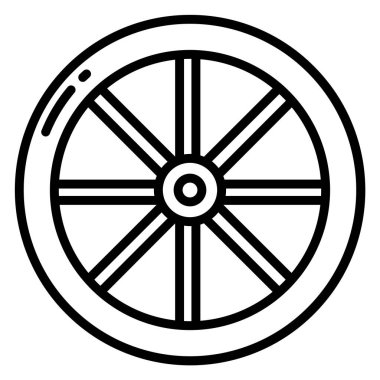 Tekerlek. Web simgesi basit illüstrasyon