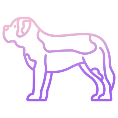 Basit vektör simgesi, köpek çizimi 