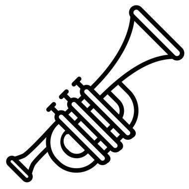 Trompet basit simgesi, vektör illüstrasyonu