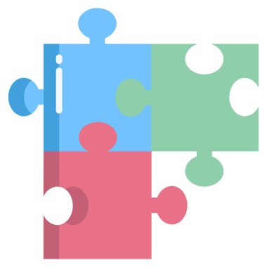 Yapboz ve yapboz parçaları. vektör illüstrasyonu