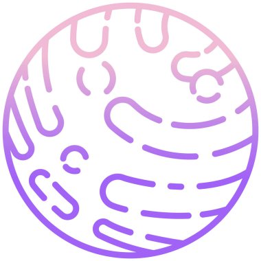 Merkür gezegeni ikonu. Web için güneş topu vektör simgelerinin özet çizimi