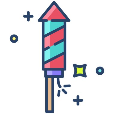 Roket web simgesi, vektör çizim 