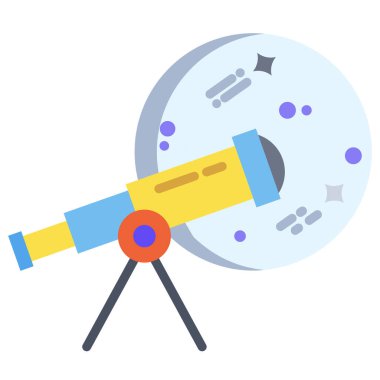 Teleskop basit simgesi, vektör çizim