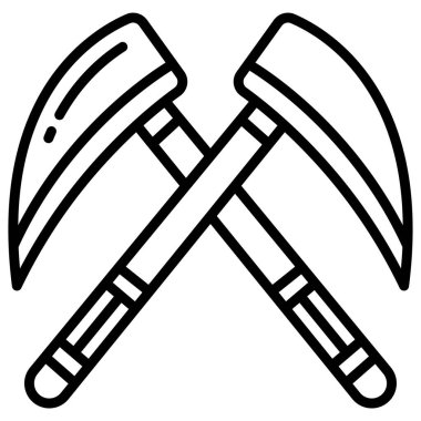 Beyaz arkaplan üzerindeki basit Scythe simgesi