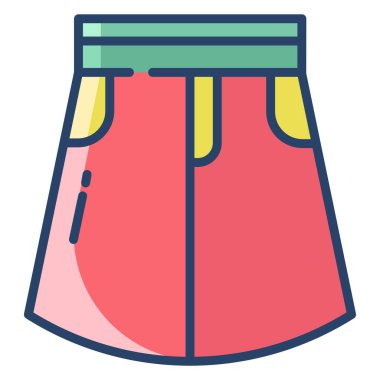 Beyaz arkaplanda basit vektör etek simgesi