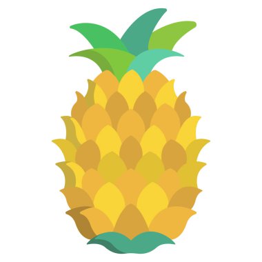 Ananas vektör simgesi beyaz arka plan üzerinde 