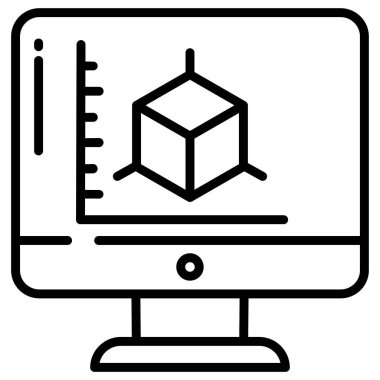 Beyaz arkaplanda basit vektör bilgisayar yazılım simgesi