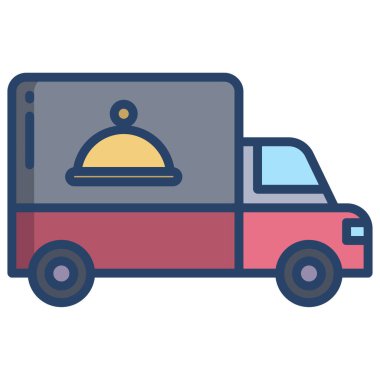 Restoran teslimatı Web simgesi basit illüstrasyon 