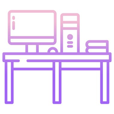 Masa tablosu simgesi vektörü. Ofis sandalyesi işareti. izole edilmiş sembol çizimi