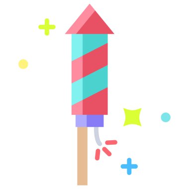 Roket web simgesi, vektör çizim 