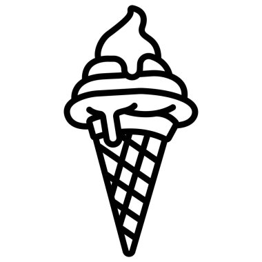 dondurma konisi simgesi, vektör illüstrasyonu