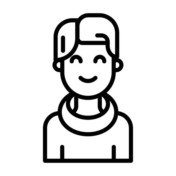 Icona Avatar Uomo Delineare Persone Illustrazione Vettoriale Isolato Sfondo Bianco — Vettoriale Stock