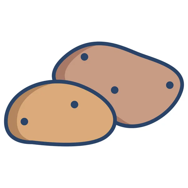 Aardappelen Pictogram Geïsoleerd Witte Achtergrond Vectorillustratie — Stockvector