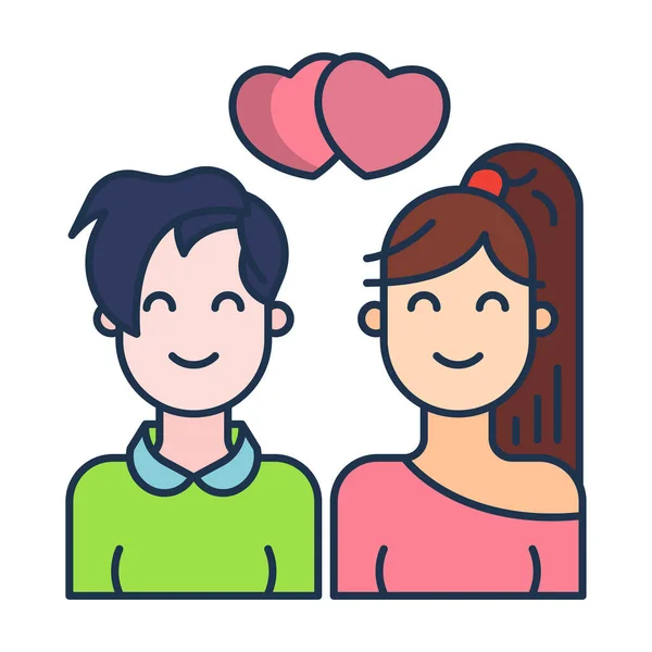 Couple Lovers Heart Vector Illustration Design — Stock Vector