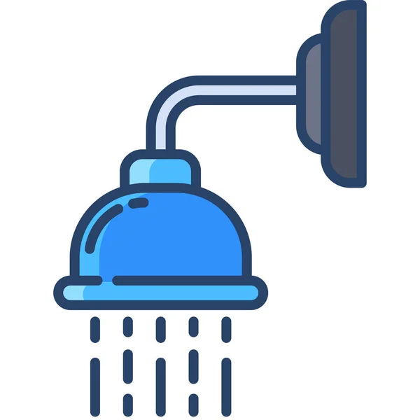 Shower Web Icon Vector Illustration — Stock Vector