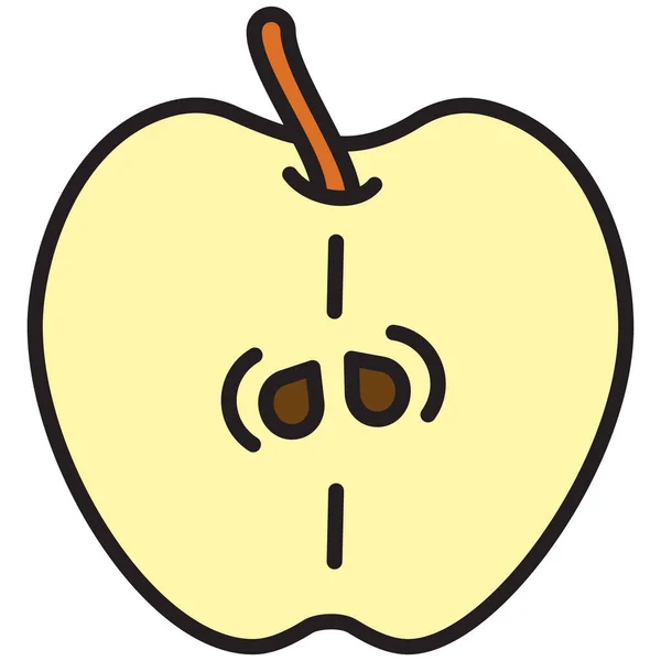 Pomme Icône Web Illustration Simple — Image vectorielle