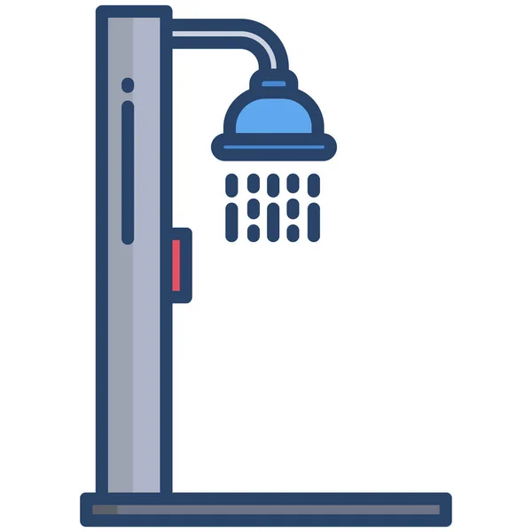 Shower Web Icon Vector Illustration — Stock Vector