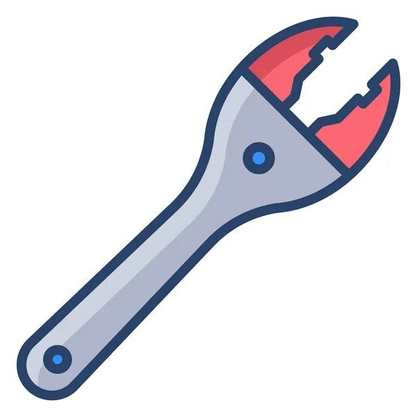 Simple Vector Icon Illustration Wrench — Stock Vector